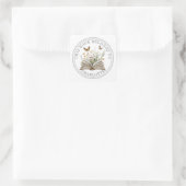 Persoonlijke bloemrijke boekentuin vierkante sticker (Tas)