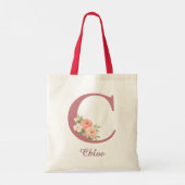 Persoonlijke bloemrijke initiaal C tas (Achterkant)