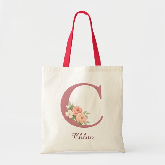 Persoonlijke bloemrijke initiaal C tas (Voorkant)