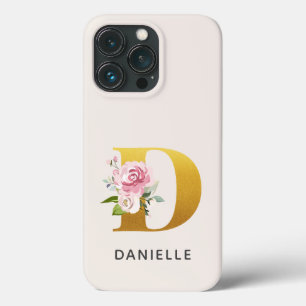 Persoonlijke bloemrijke initiaal letter D naam Case-Mate iPhone Case