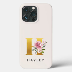 Persoonlijke bloemrijke initiaal letter M naam Case-Mate iPhone Case