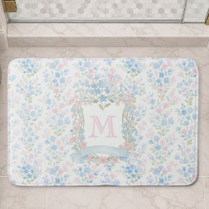 Persoonlijke bloemrijke monogram badmat