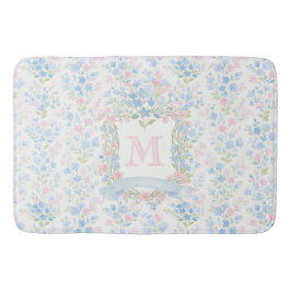Persoonlijke bloemrijke monogram badmat