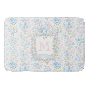 Persoonlijke bloemrijke monogram badmat