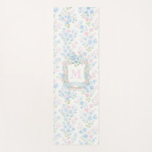 Persoonlijke bloemrijke monogram yogamat