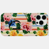 Persoonlijke bloemstreep monogram Case-Mate iPhone case (Achterkant (horizontaal))