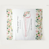 Persoonlijke bloemstuk Quinceanera-foto-achtergron Wandkleed (Voorkant (horizontaal))