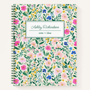 Persoonlijke bloemstuk wilde bloem notitieboek