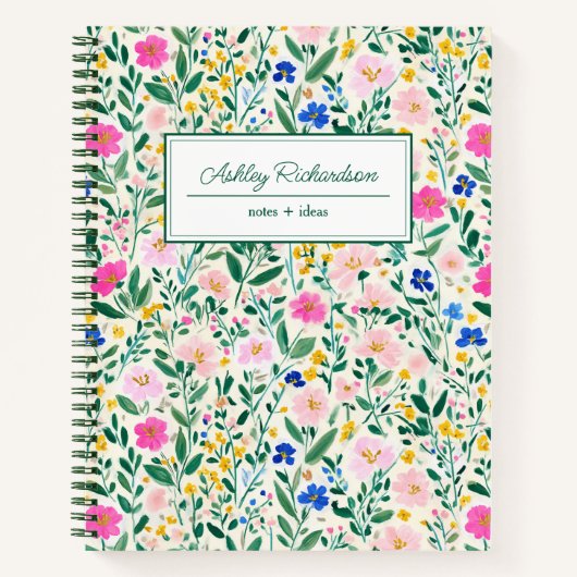 Persoonlijke bloemstuk wilde bloem notitieboek (Voorkant)