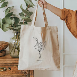 Persoonlijke bloemtas tote bag