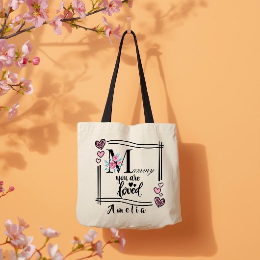 Persoonlijke bloemtas voor mama tote bag