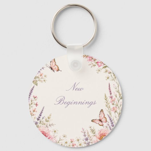 Persoonlijke bloemvlinder  sleutelhanger (Voorkant)