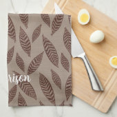 Persoonlijke Blokdruk Bladeren Keuken Theedoek (Quarter Fold)