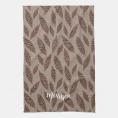 Persoonlijke Blokprint Bladeren Keuken Theedoek (Verticaal)