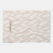 Persoonlijke Blokprint Bladeren Keuken Theedoek (Horizontaal)