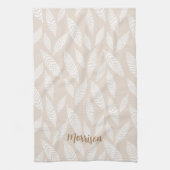 Persoonlijke Blokprint Bladeren Keuken Theedoek (Verticaal)