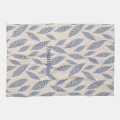 Persoonlijke Blokprint Bladeren Keuken Theedoek (Horizontaal)