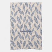 Persoonlijke Blokprint Bladeren Keuken Theedoek (Verticaal)