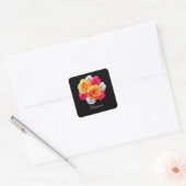 Persoonlijke Blooming Rozen Motif Square Sticker (Envelop)