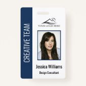 Persoonlijke Blue Corporate Employee Security ID Badge (Voorkant)