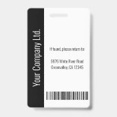 Persoonlijke Blue Corporate Employee Security ID Badge (Achterkant)