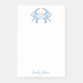 Persoonlijke Blue Crab Notities | Kust Beach House Post-it® Notes (Voorkant)