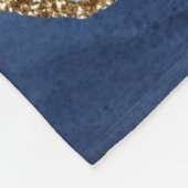 Persoonlijke Blue Gold Glitter Agate Marble Trendy Fleece Deken (Hoek)