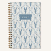 Persoonlijke Blue Lobster Trellis Notitieboek (Voorkant)
