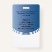Persoonlijke Blue Modern Business Employee Foto Badge (Achterkant)