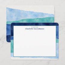 Persoonlijke Blue Ocean Waterverf Flat