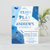 Persoonlijke Blue Rock klimmen verjaardagsfeestje Kaart (Staand voorkant)
