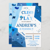 Persoonlijke Blue Rock klimmen verjaardagsfeestje Kaart (Voorkant / Achterkant)