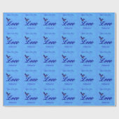 Persoonlijke Bluebird-liefde Cadeaupapier (Vlak)
