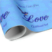 Persoonlijke Bluebird-liefde Cadeaupapier (Rol Hoek)
