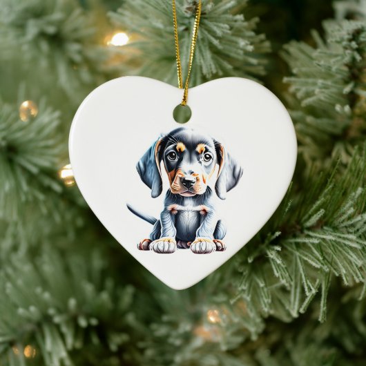 Persoonlijke Bluetick Coonhound Puppy Hond Keramisch Ornament (Boom)
