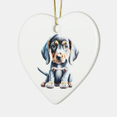 Persoonlijke Bluetick Coonhound Puppy Hond Keramisch Ornament (Links)