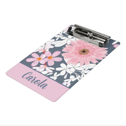 Persoonlijke Blush Bloemen Planner Mini Klembord (Angled3)
