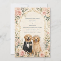 Persoonlijke Blush Bloemengouden Retriever Trouwda