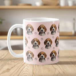 Persoonlijke Blush Hond Foto Poot Patroon Koffiemok