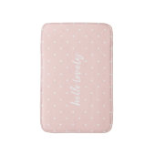 Persoonlijke Blush Pink Bath Mat Small Polka Dots (Voorkant Verticaal)