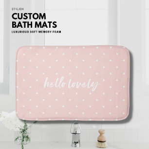 Persoonlijke Blush Pink Bath Mat Small Polka Dots