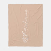 Persoonlijke Blush Pink Floral Name Fleece Deken (Voorkant)
