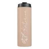 Persoonlijke Blush Pink Floral Name Thermosbeker (Voorkant)
