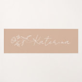 Persoonlijke Blush Pink Floral Name Yogamat (Voorkant (horizontaal))