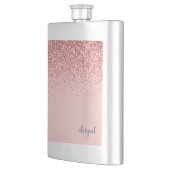 Persoonlijke Blush Roze Glitter Monogram Naam Flacon (Links)