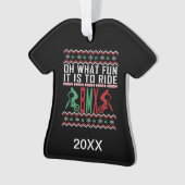 Persoonlijke BMX Rider Ugly KerstSweater Ornament (voorkant)