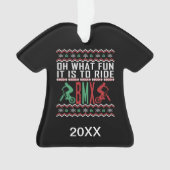 Persoonlijke BMX Rider Ugly KerstSweater Ornament (voorkant)