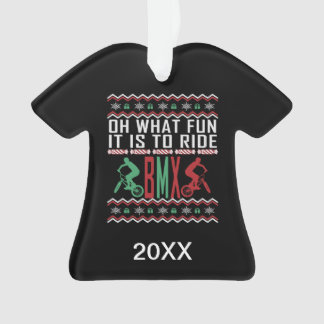 Persoonlijke BMX Rider Ugly KerstSweater Ornament