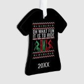 Persoonlijke BMX Rider Ugly KerstSweater Ornament (voorkant)