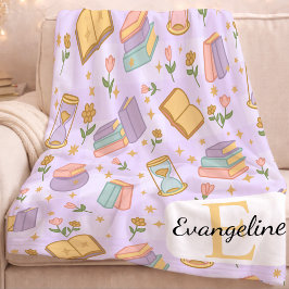 Persoonlijke Boekachtige Magie Paarse Meisjes Past Fleece Deken
